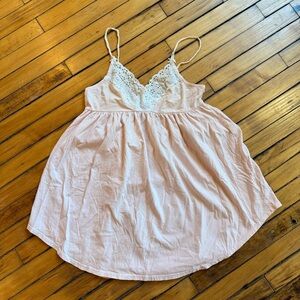 Victoria's Secret Pink Lace Trim Mini Dress/Babydoll Top